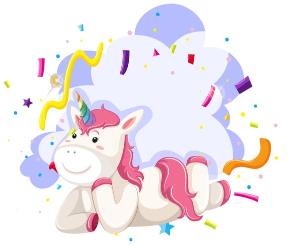 Un thème de fête de personnage de licorne vecteur