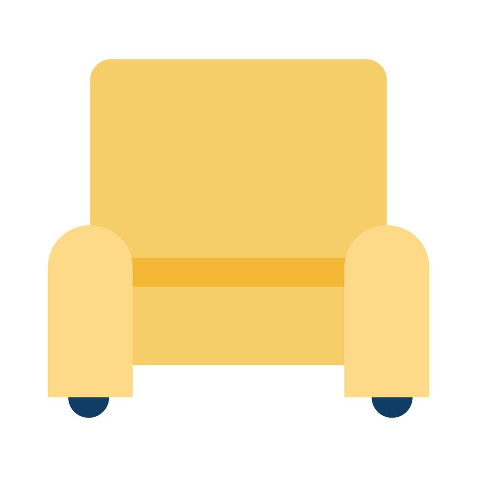 Icône isolé de meubles de salon de canapé vecteur