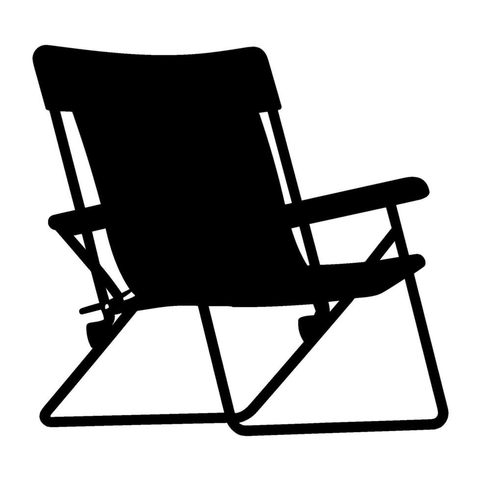 camping chaise vecteur silhouette, noir silhouette de camping chaise clipart