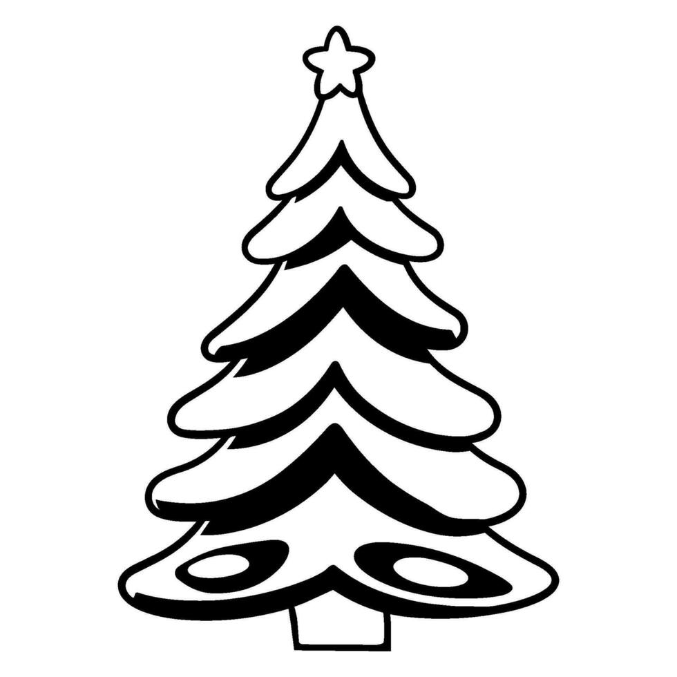 Noël arbre vecteur silhouette clipart, ancien arbre silhouette vecteur illustration