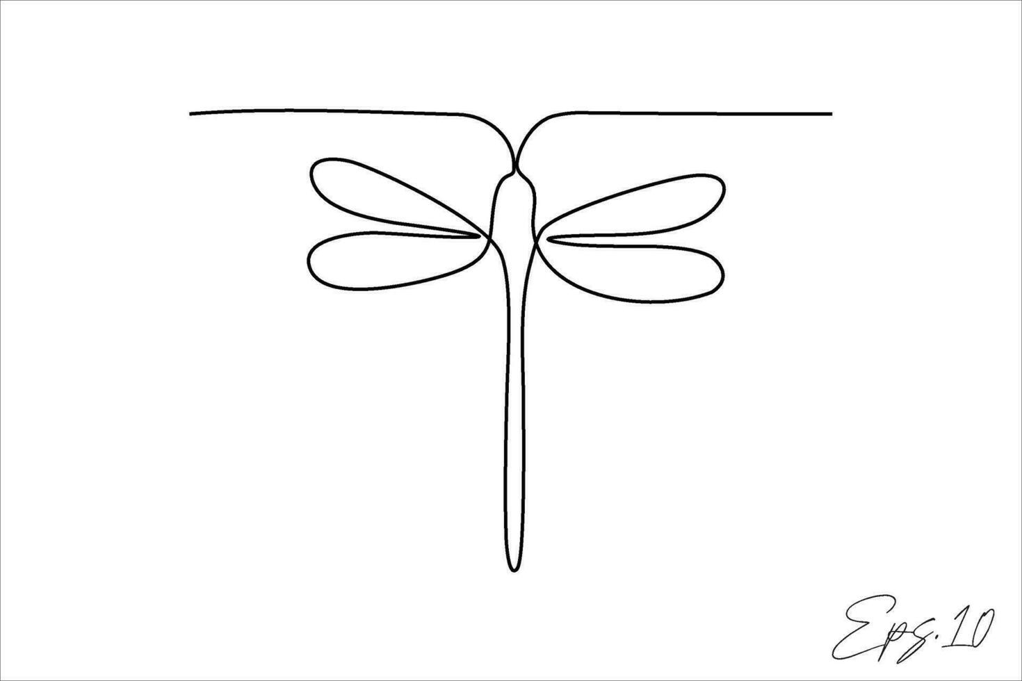 libellule continu ligne vecteur illustration