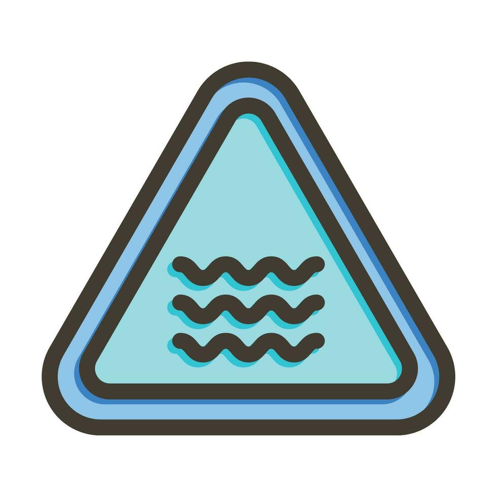 rivière signe vecteur épais ligne rempli couleurs icône pour personnel et commercial utiliser.