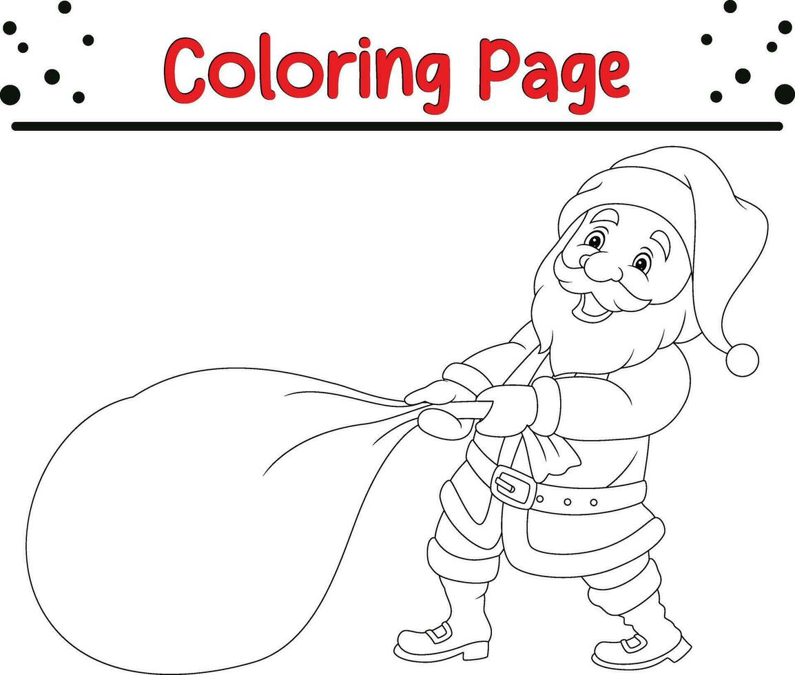 content Noël Père Noël claus coloration page pour enfants. vecteur