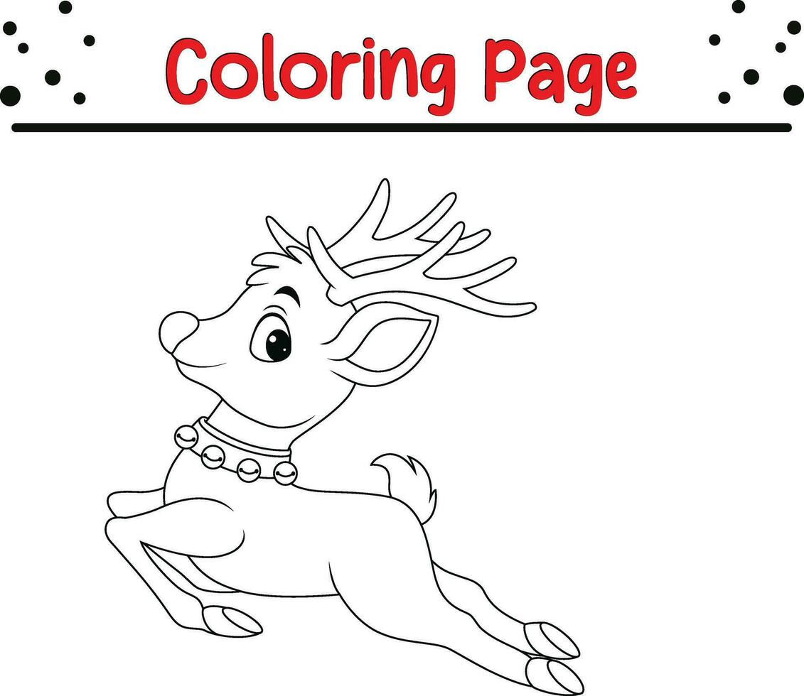 mignonne cerf coloration page. content Noël coloration livre pour les enfants. vecteur