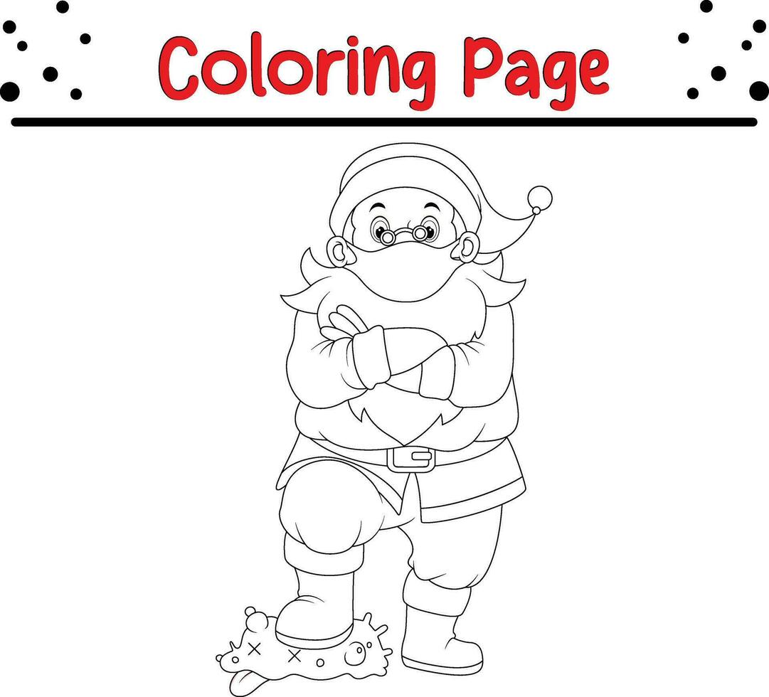 content Père Noël claus coloration page. mignonne Noël coloration livre pour enfants. vecteur
