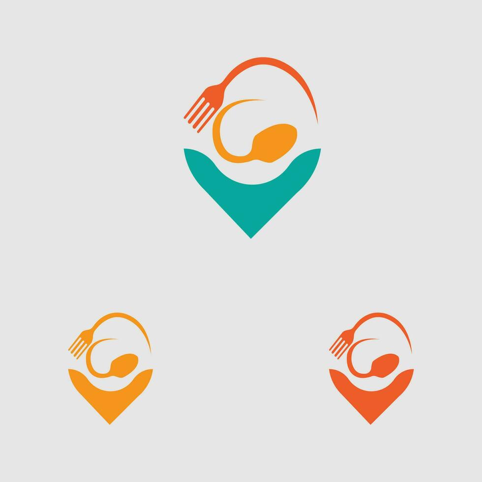 nourriture point logo dessins concept vecteur, restaurant logo dessins modèle illustration vecteur