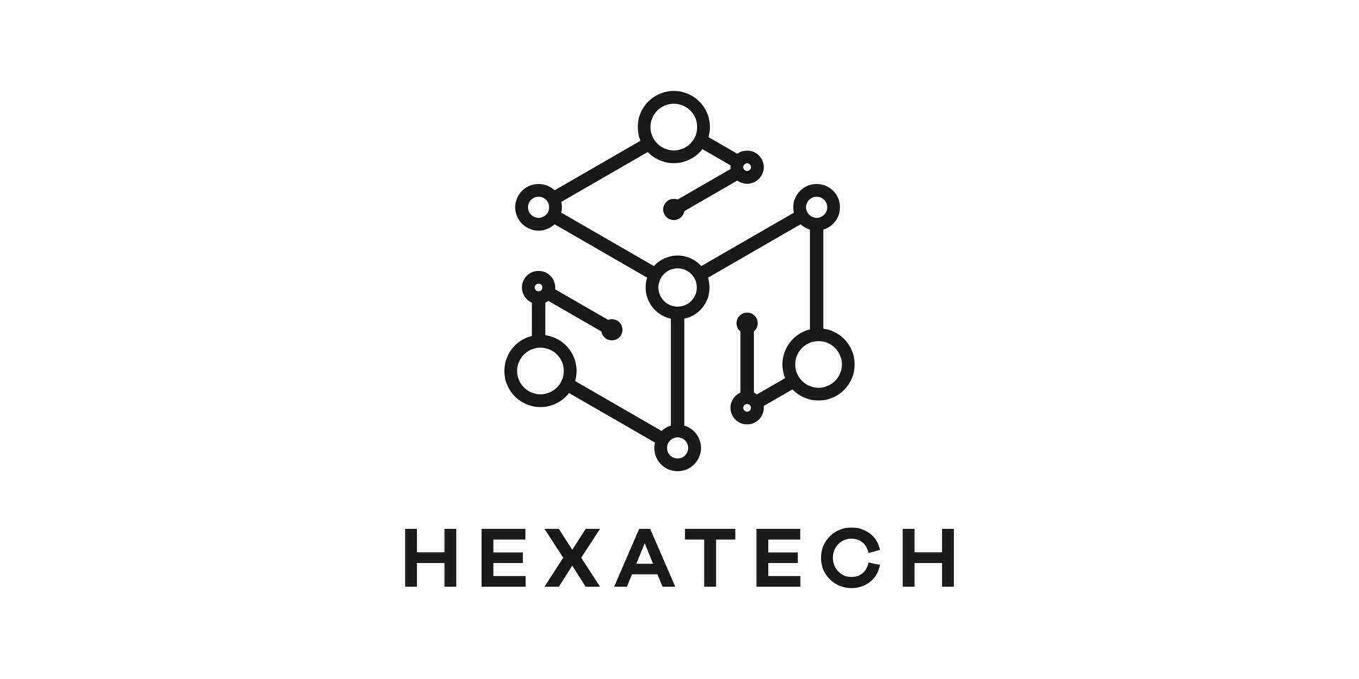 logo abstrait hexagone et La technologie vecteur illustration