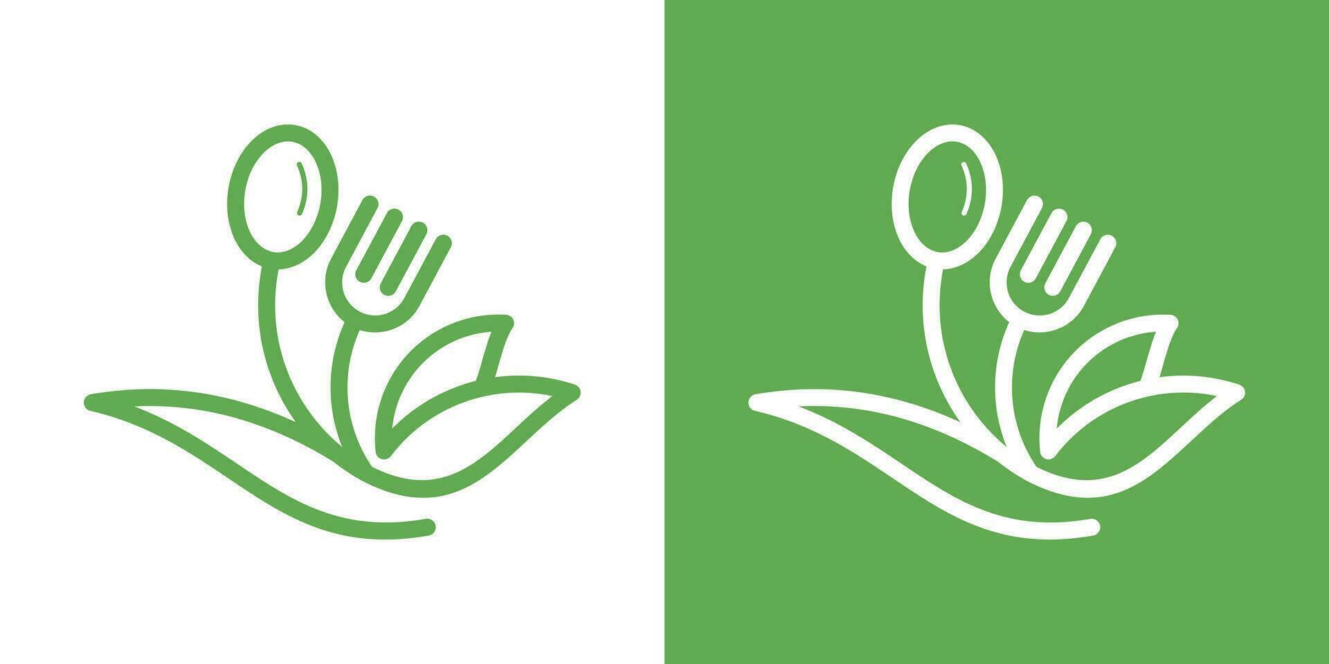 nourriture nutrition logo conception ligne icône vecteur illustration