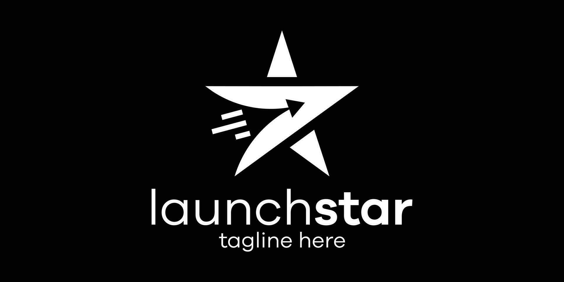 lancement logo et étoile icône vecteur illustration