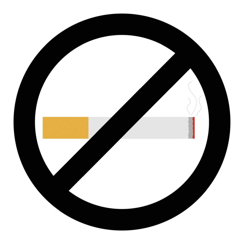 non fumée signe. non fumeur icône, vecteur sécurité signe cigarette, non fumeur avertissement illustration