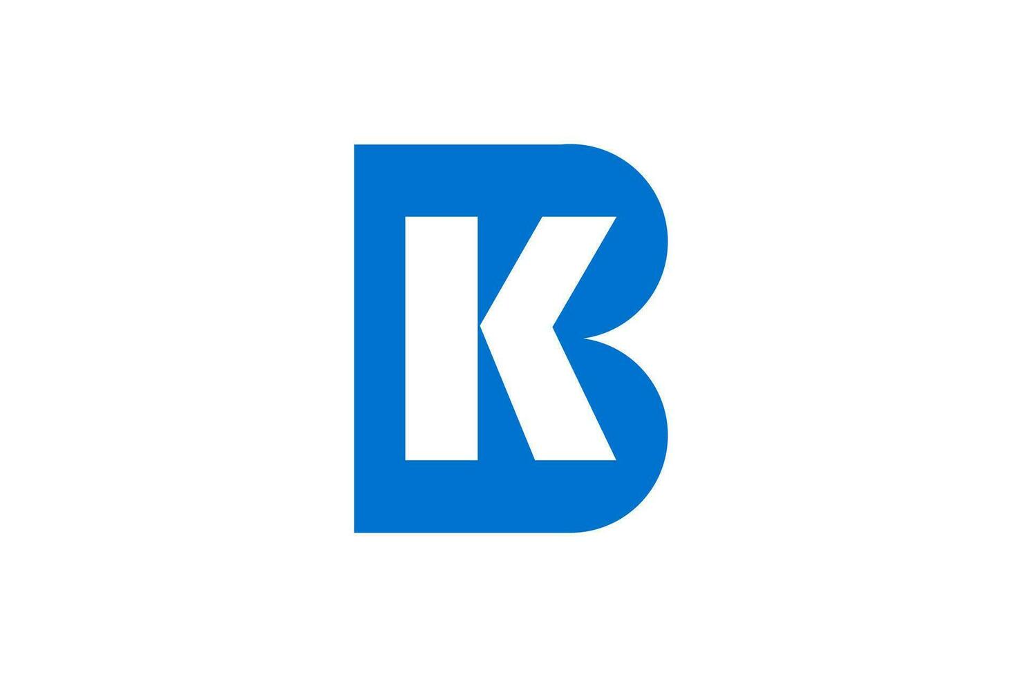 bk marque Nom initiale des lettres dans bleu Couleur monogramme. vecteur