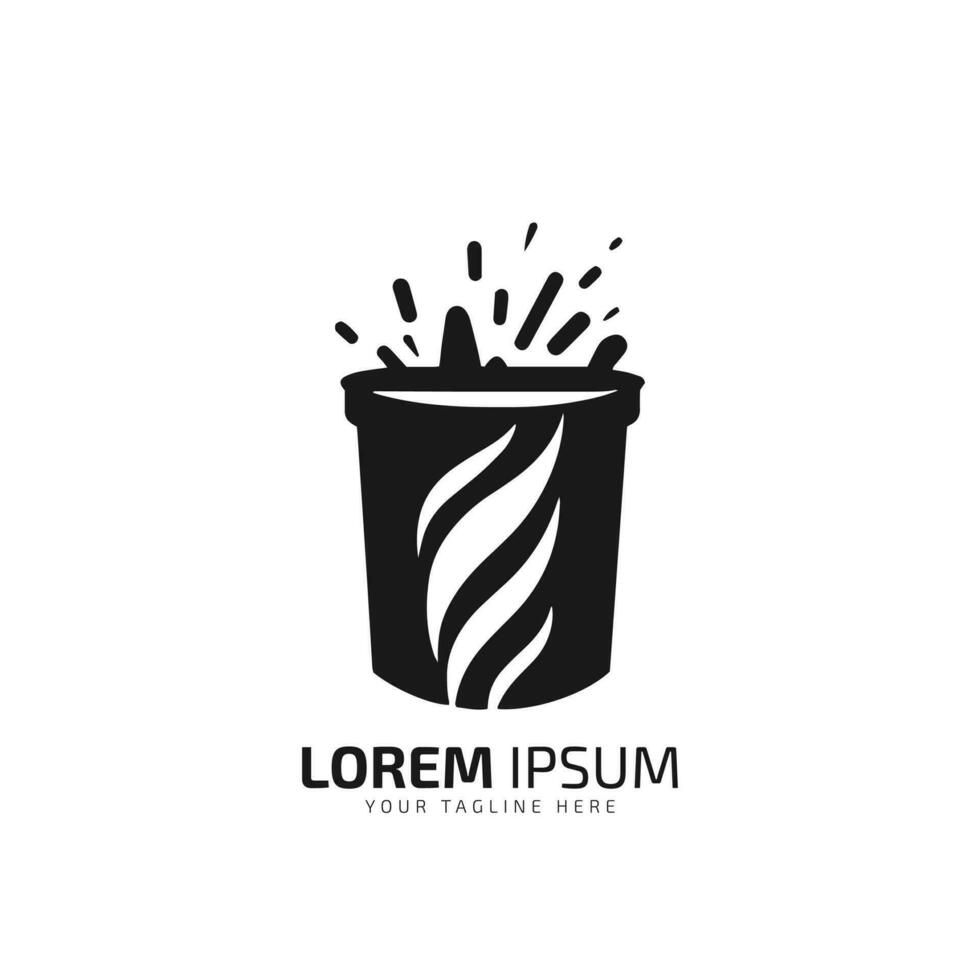 une logo de poubelle vecteur silhouette icône conception modèle isolé sale