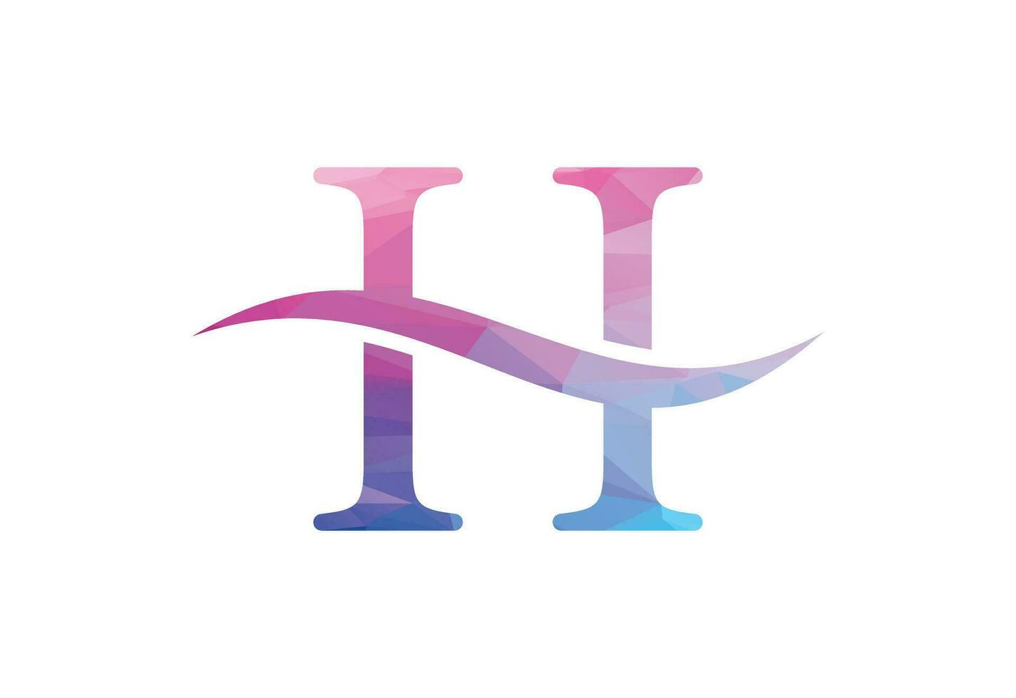 faible poly et lettre h logo conception modèle, vecteur illustration