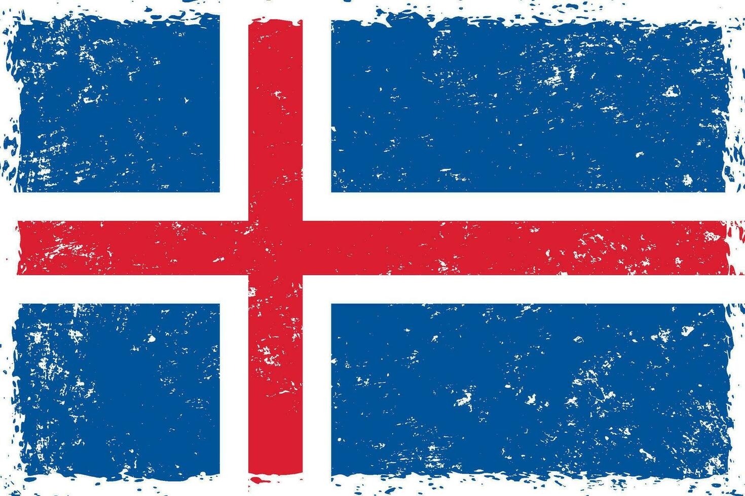 Islande drapeau grunge affligé style vecteur