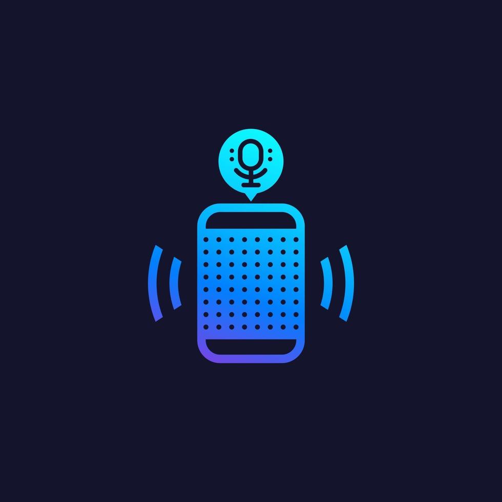haut-parleur intelligent, icône de l'assistant vocal vecteur