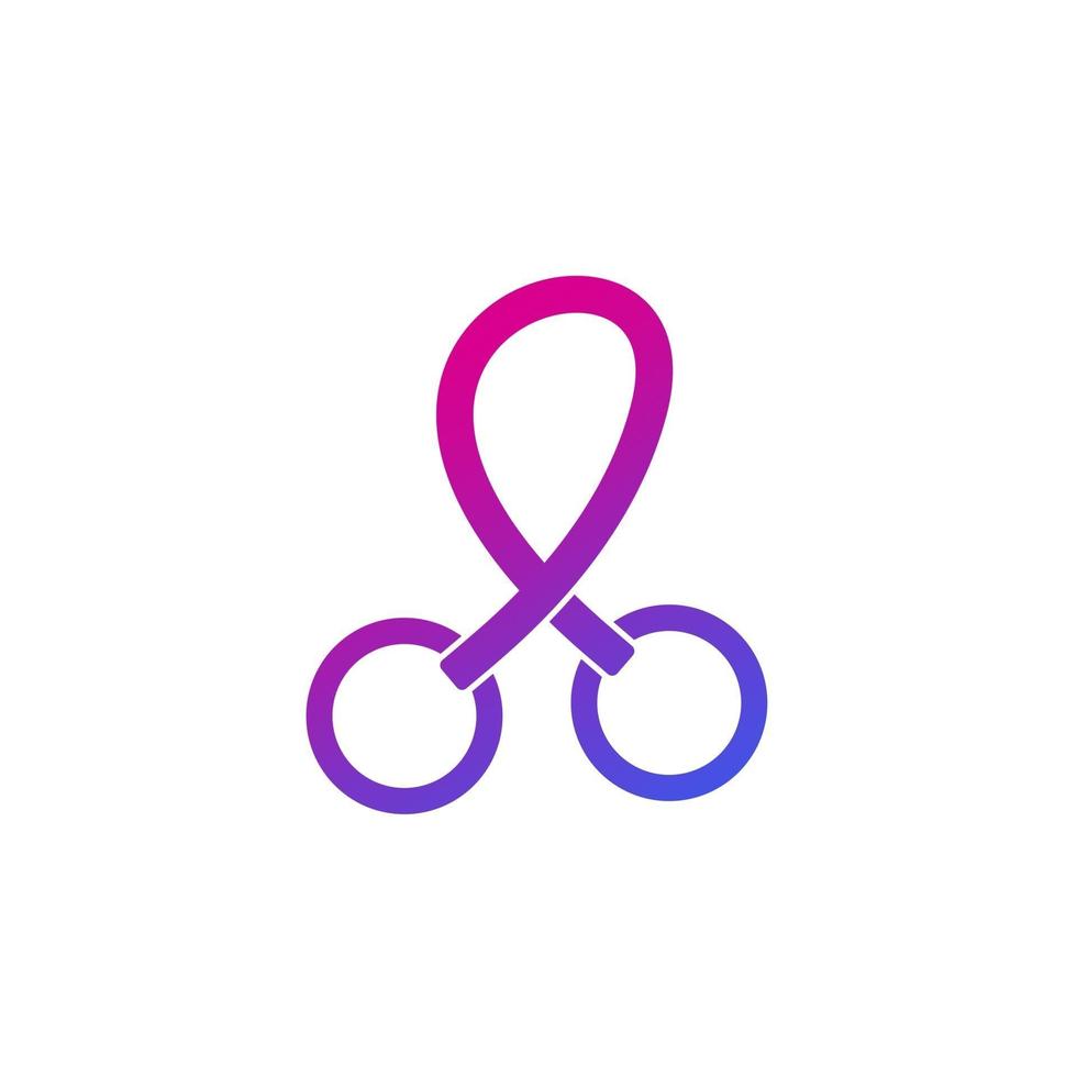 Icône d'anneaux de gymnastique, logo vectoriel