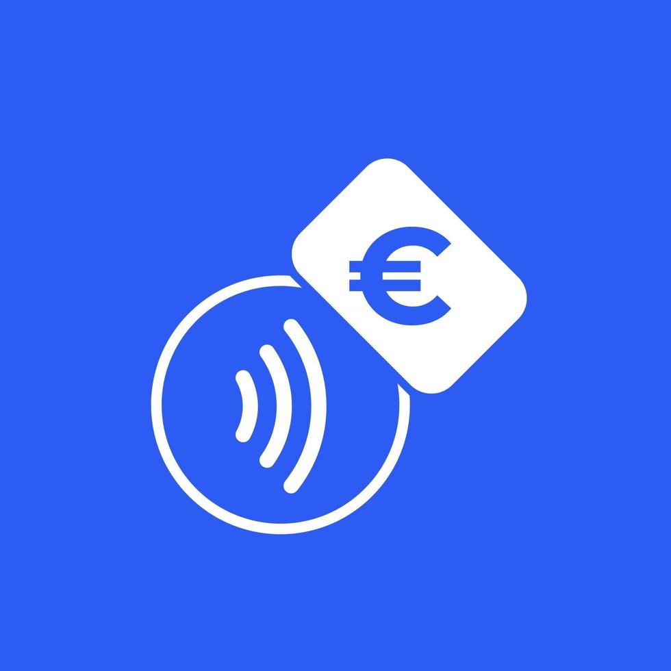 icône de paiement sans contact avec symbole euro vecteur