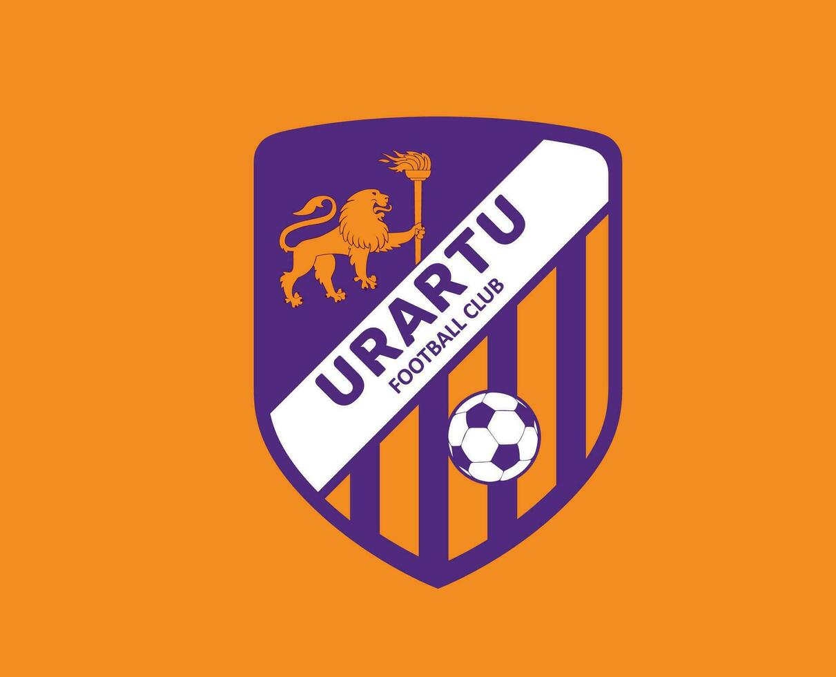 fc urartu Erevan club symbole logo Arménie ligue Football abstrait conception vecteur illustration avec Orange Contexte