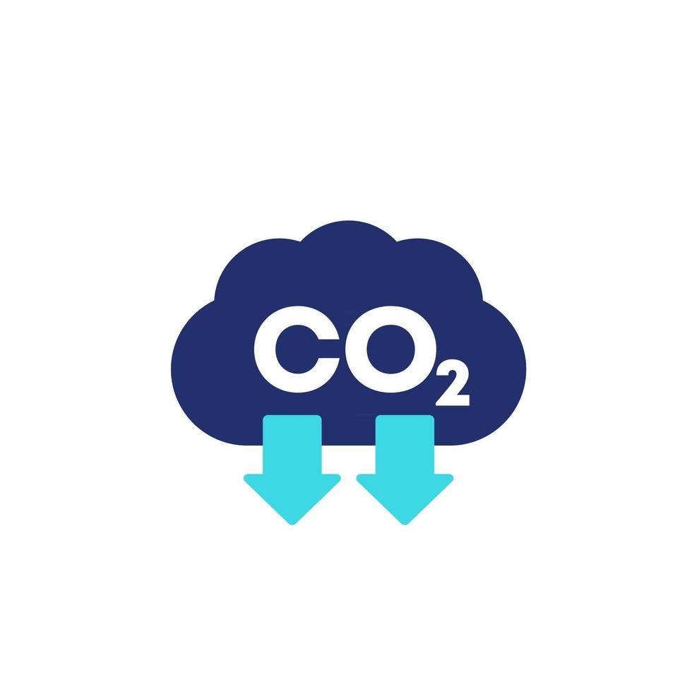 gaz co2, icône de vecteur de réduction des émissions de carbone
