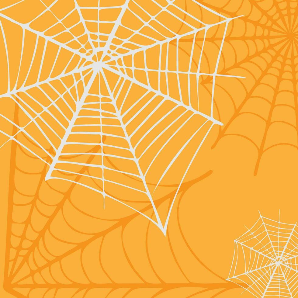 toiles d'araignées Contexte pour divers dessins pour Halloween, horreur l'automne vacances. Orange Contexte avec toile d'araignée pour divers conceptions, cartes postales, faire-part, la toile pages. vecteur