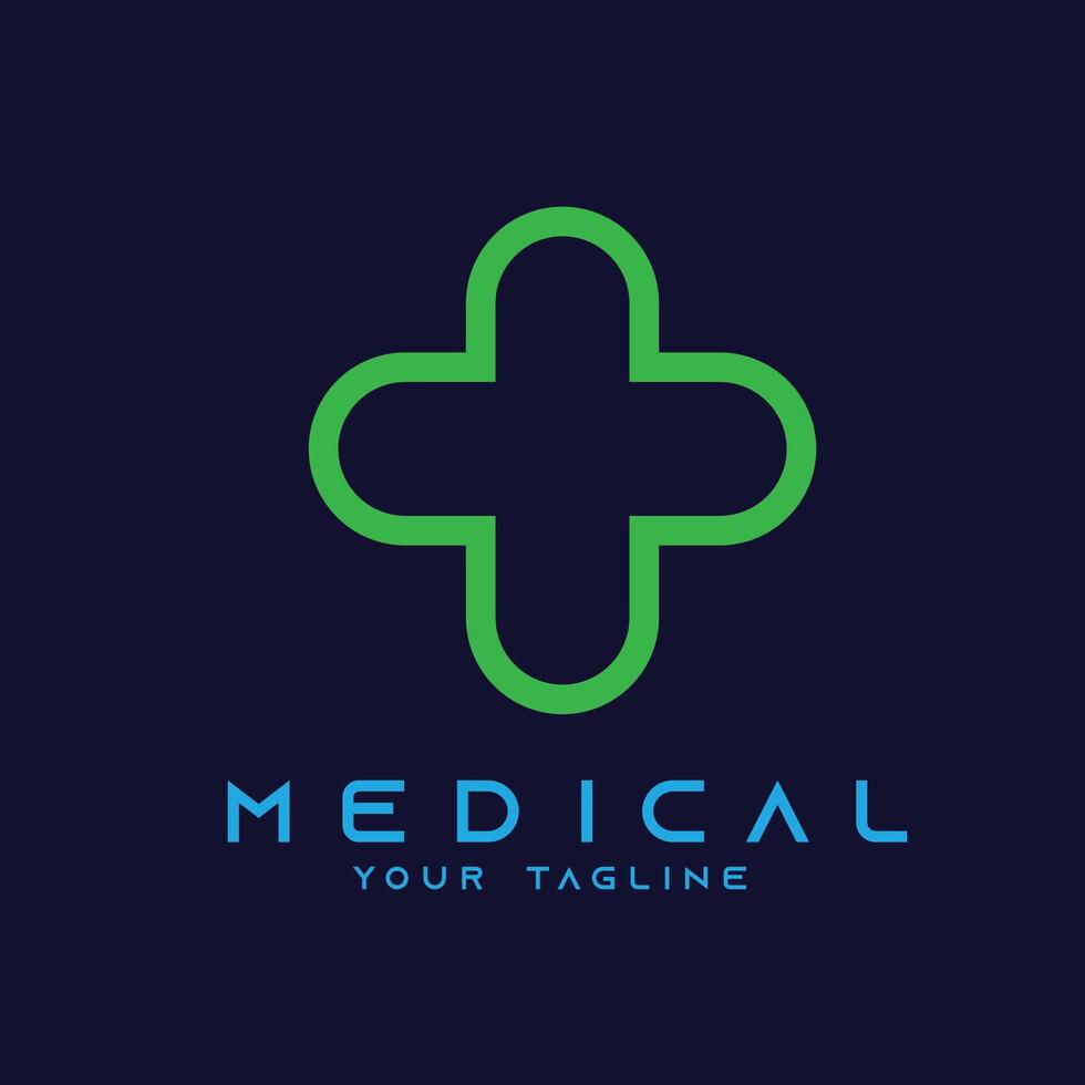 minimal médical hôpital soins de santé logo vecteur modèle