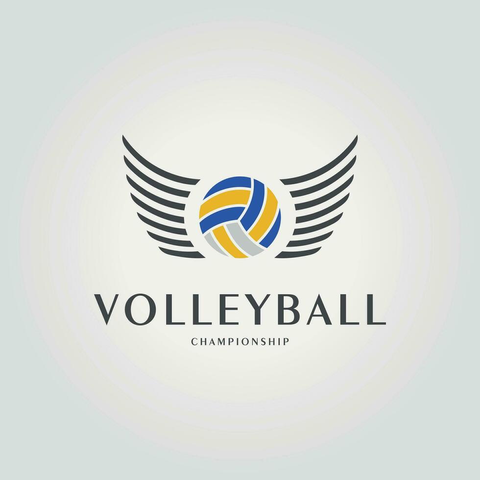 volley-ball avec une ailes logo icône vecteur conception, illustration de volley-ball championnat