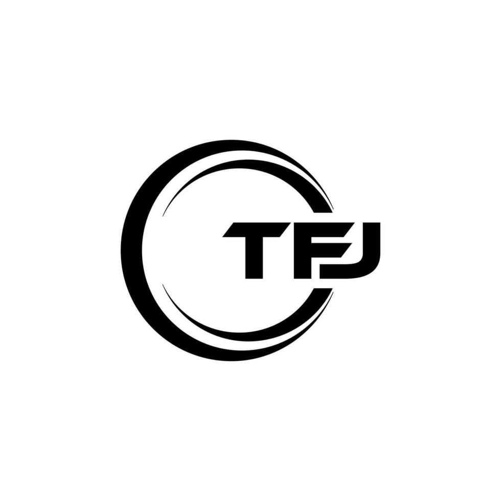 tfj lettre logo conception, inspiration pour une unique identité. moderne élégance et Créatif conception. filigrane votre Succès avec le frappant cette logo. vecteur