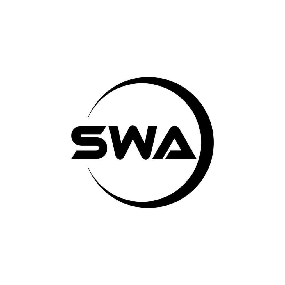 swa lettre logo conception, inspiration pour une unique identité. moderne élégance et Créatif conception. filigrane votre Succès avec le frappant cette logo. vecteur