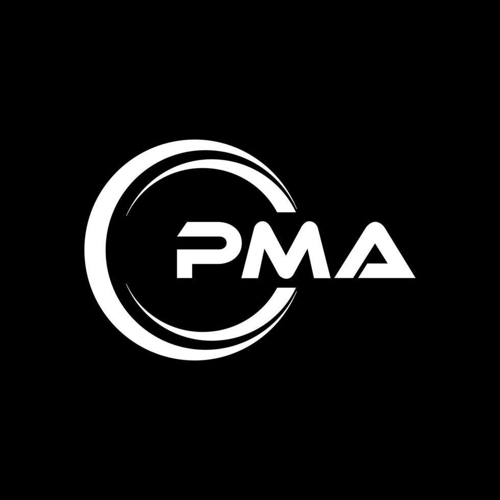 pma lettre logo conception, inspiration pour une unique identité. moderne élégance et Créatif conception. filigrane votre Succès avec le frappant cette logo. vecteur