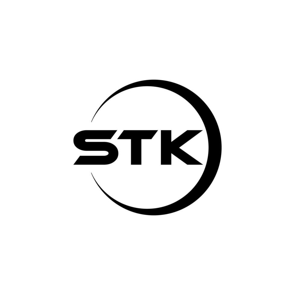stk lettre logo conception, inspiration pour une unique identité. moderne élégance et Créatif conception. filigrane votre Succès avec le frappant cette logo. vecteur