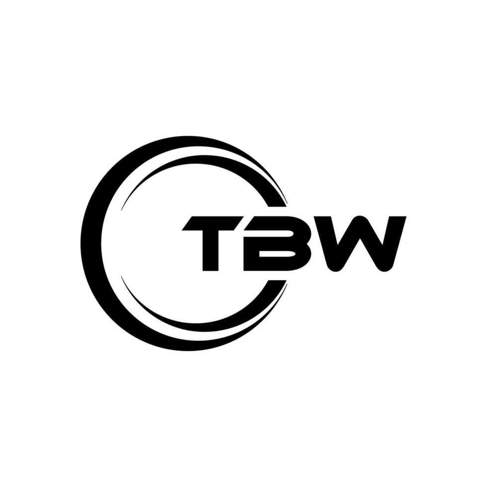 tbw lettre logo conception, inspiration pour une unique identité. moderne élégance et Créatif conception. filigrane votre Succès avec le frappant cette logo. vecteur