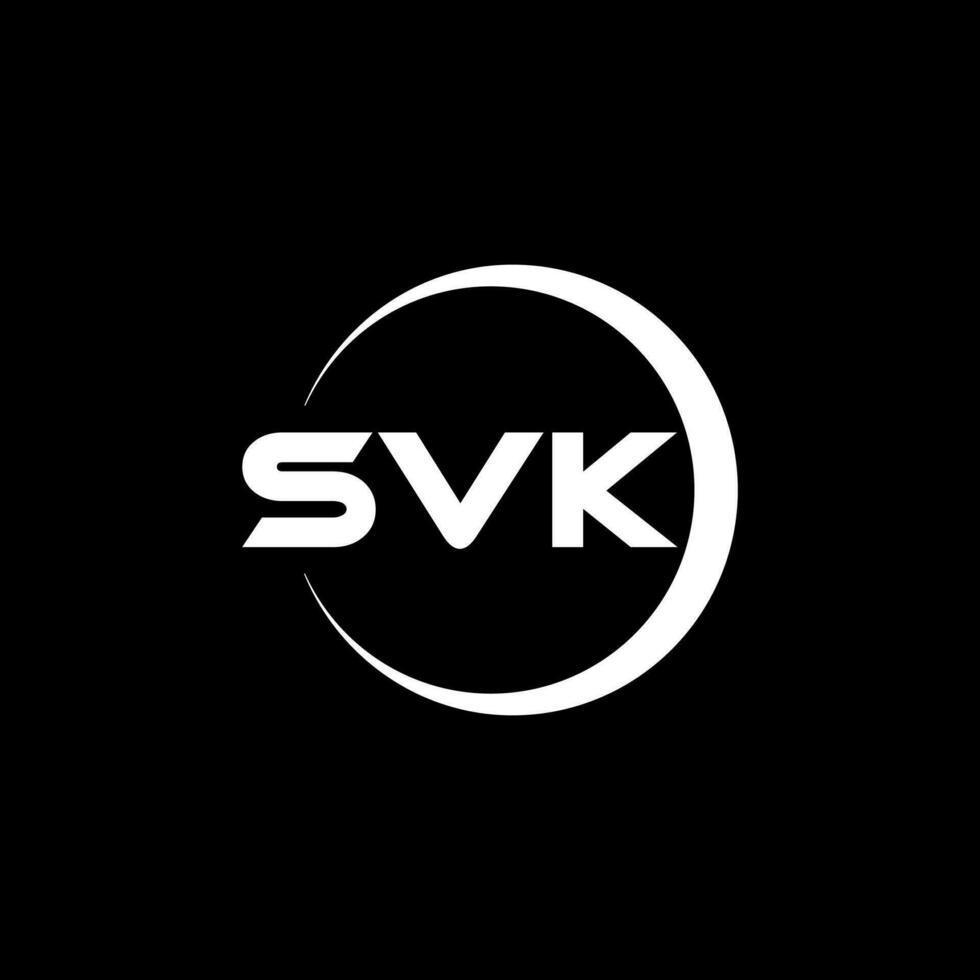 svk lettre logo conception, inspiration pour une unique identité. moderne élégance et Créatif conception. filigrane votre Succès avec le frappant cette logo. vecteur