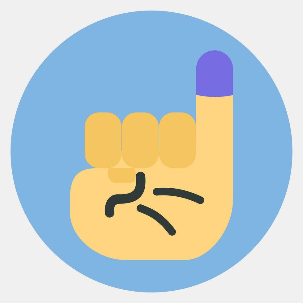 icône encre sur le peu doigt. indonésien général élection éléments. Icônes dans Couleur camarade style. bien pour impressions, affiches, infographies, etc. vecteur