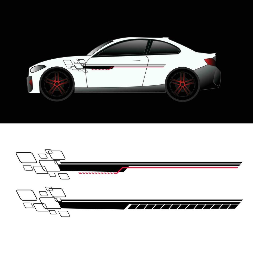 vecteur rayé bande autocollant conception pour voiture corps. voiture emballage autocollants