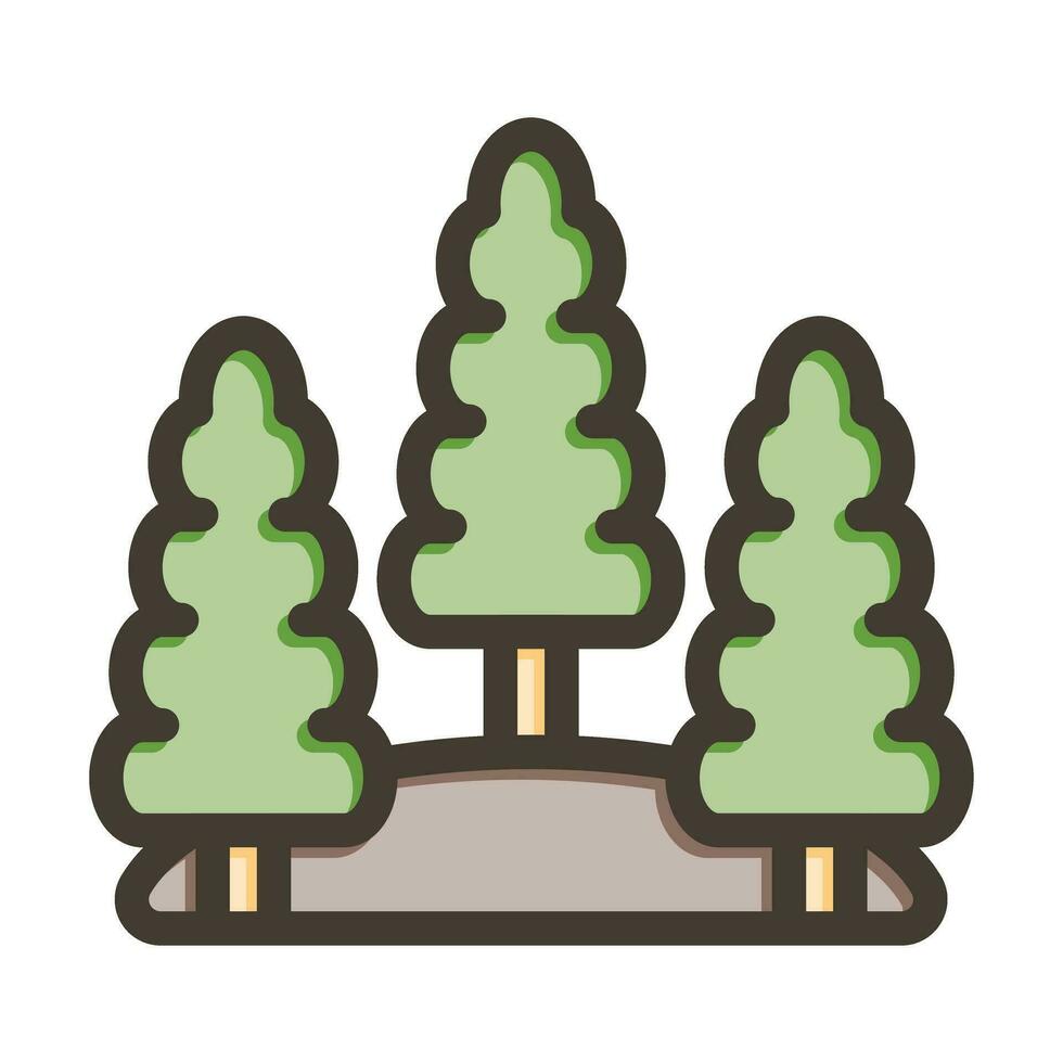 des arbres vecteur épais ligne rempli couleurs icône pour personnel et commercial utiliser.