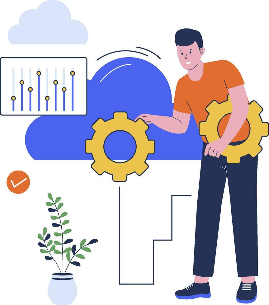 vecteur illustration de nuage la gestion concept