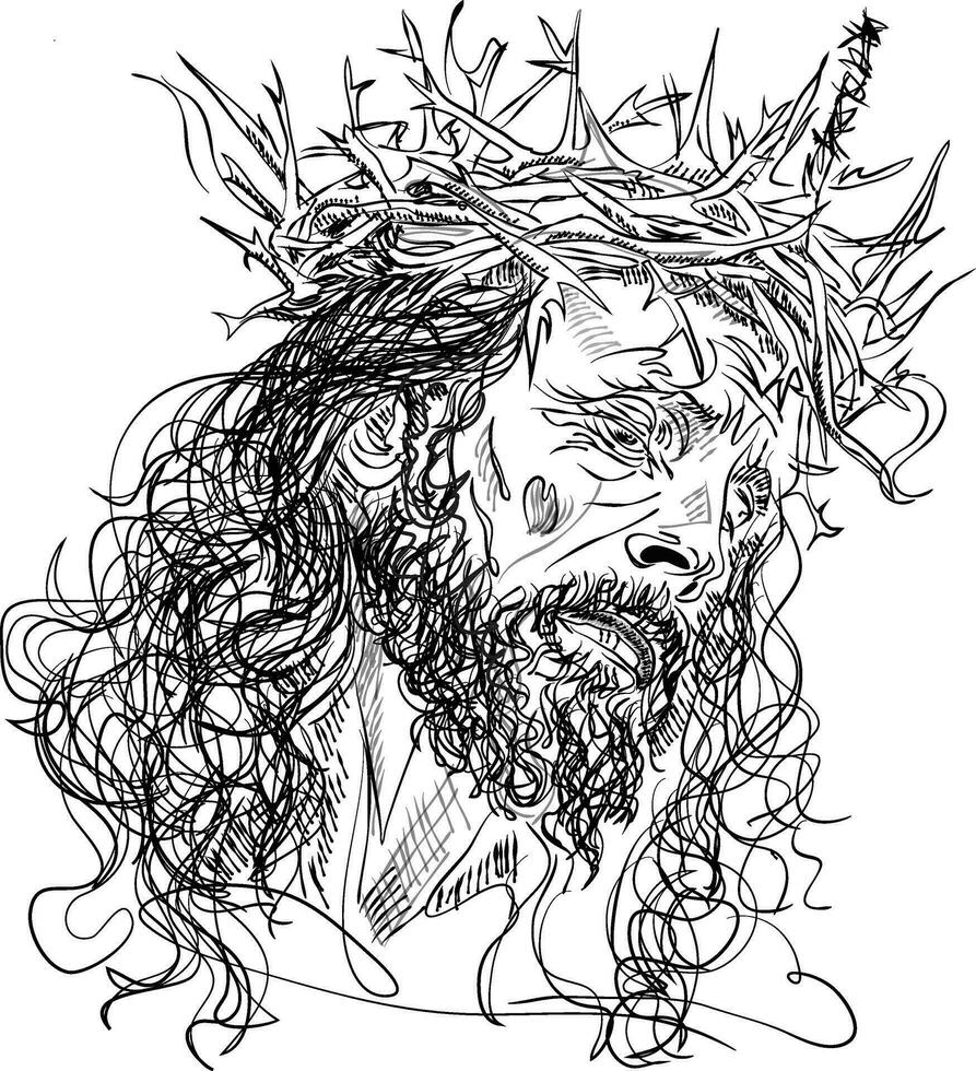 Jésus Christ esquisser illustration vecteur art