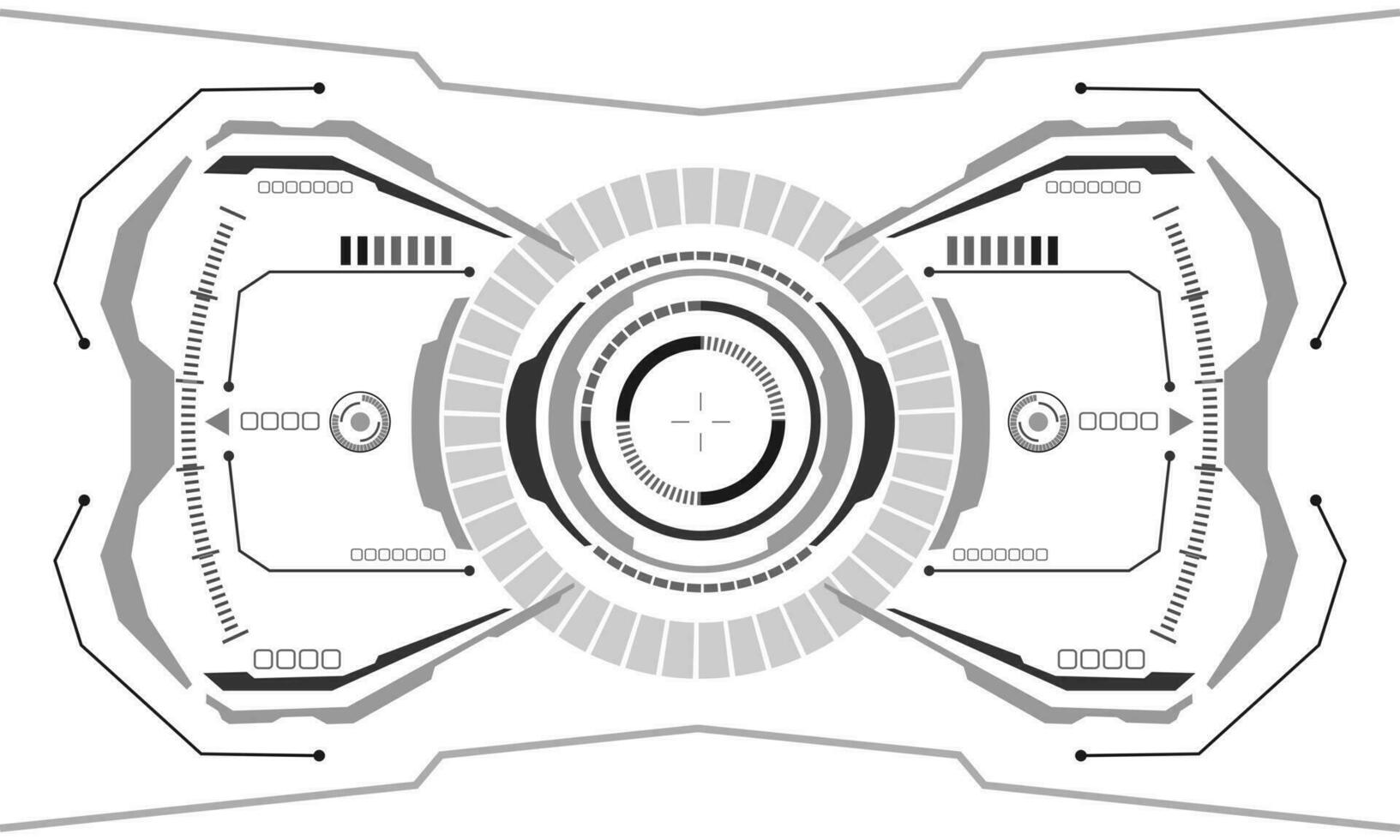 hud science-fiction interface écran vue gris géométrique sur blanc conception virtuel réalité futuriste La technologie Créatif afficher vecteur
