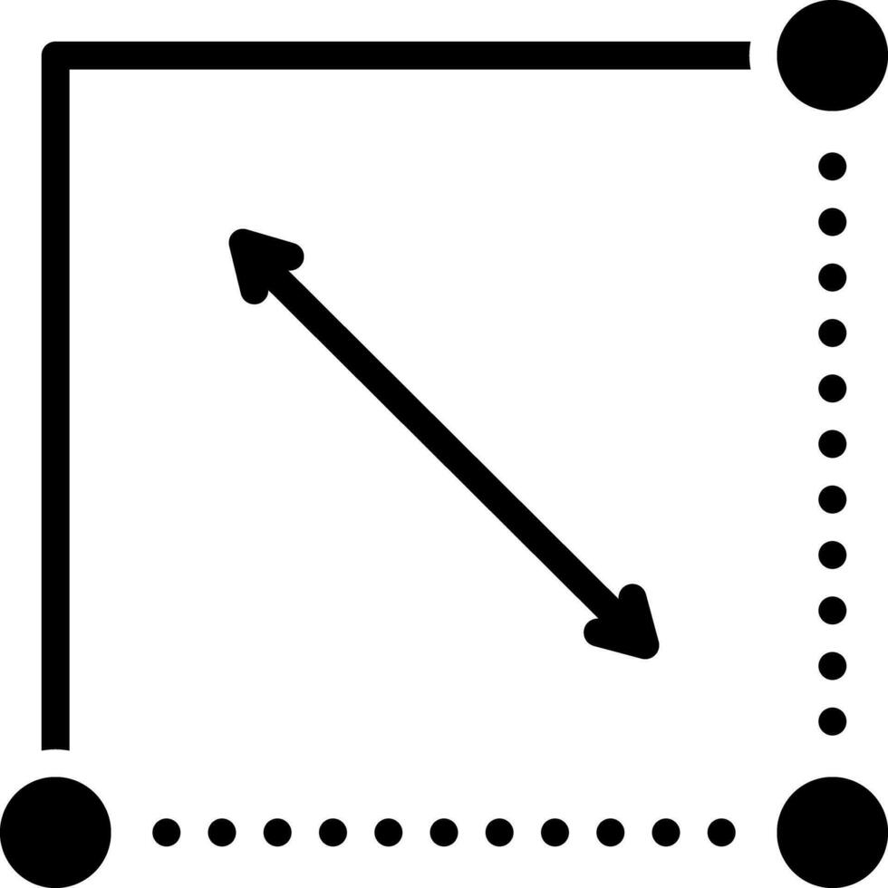 solide icône pour dimensions vecteur