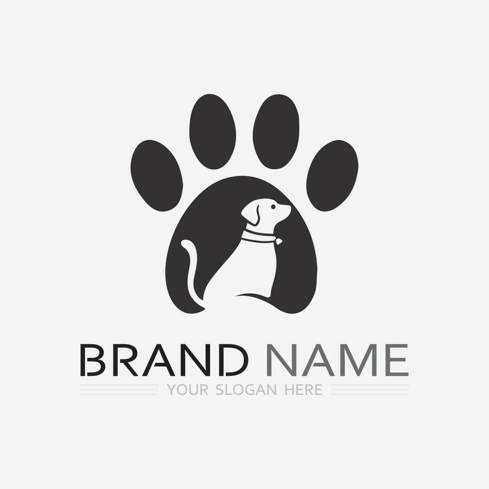 chien logo et icône animal vecteur illustration conception graphique