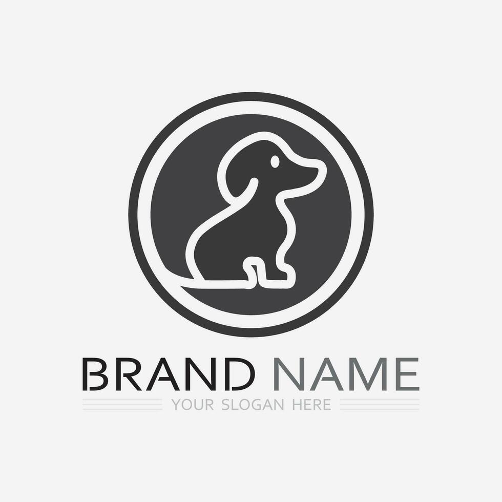 chien logo et icône animal vecteur illustration conception graphique