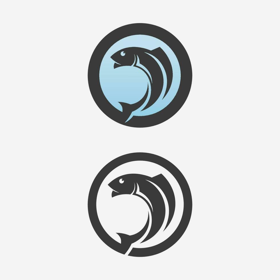 modèle de logo de conception d'icône abstraite de poisson, symbole vectoriel créatif du club de pêche ou de la boutique en ligne.