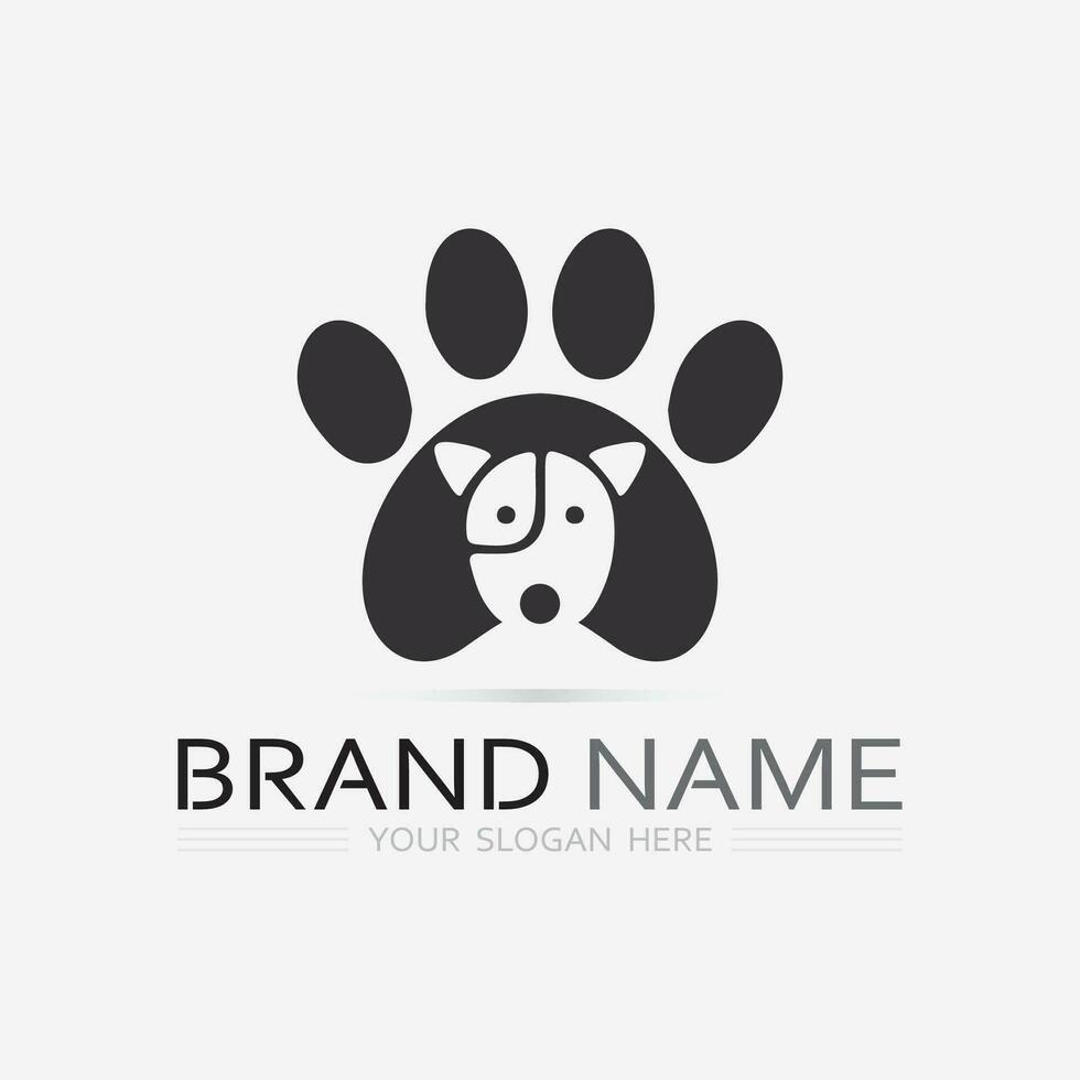 chien logo et icône animal vecteur illustration conception graphique