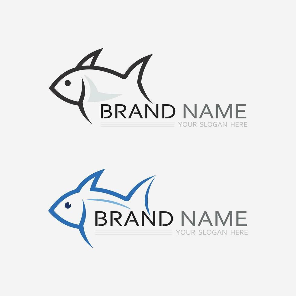 modèle de logo de conception d'icône abstraite de poisson, symbole vectoriel créatif du club de pêche ou de la boutique en ligne.