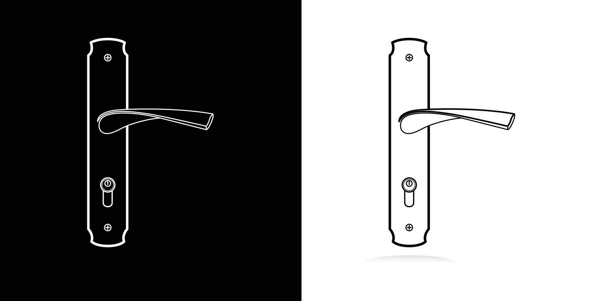 porte fermer à clé système vecteur icône dans ligne style conception pour site Internet, application, interface utilisateur, isolé sur blanc et noir Contexte