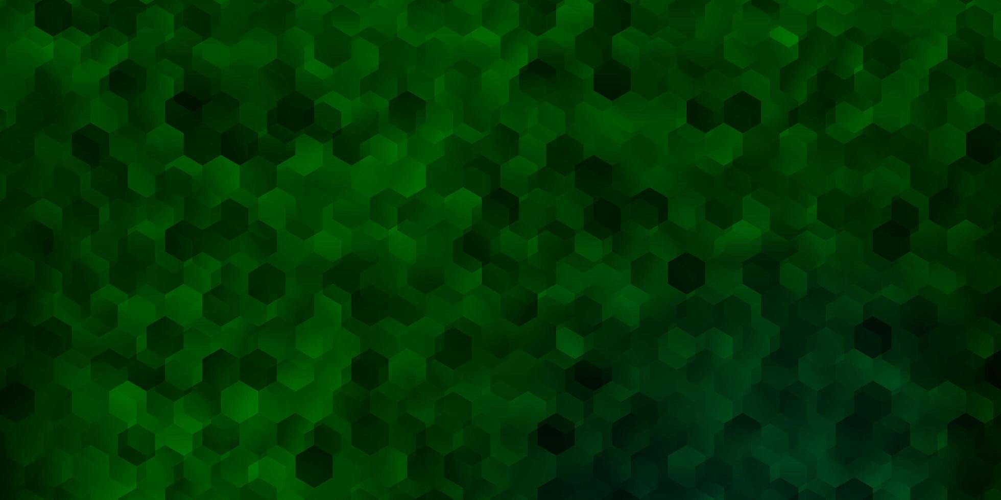 disposition de vecteur vert foncé avec des formes d'hexagones.