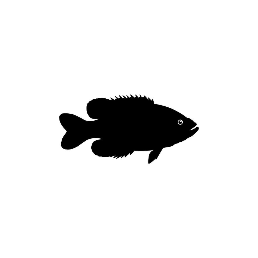 basse poisson silhouette, pouvez utilisation pour art illustration, logo gramme, pictogramme, mascotte, site Internet, ou graphique conception élément. vecteur illustration