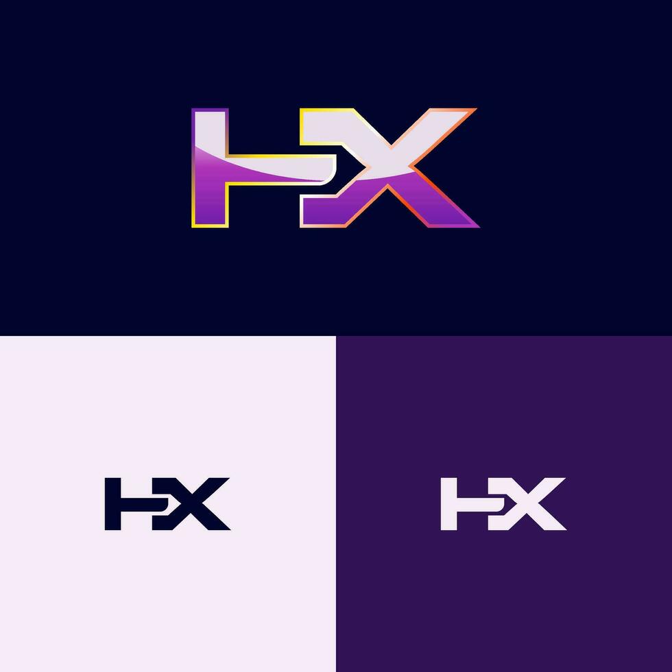 hx initiale logo avec pente style pour marque identité vecteur