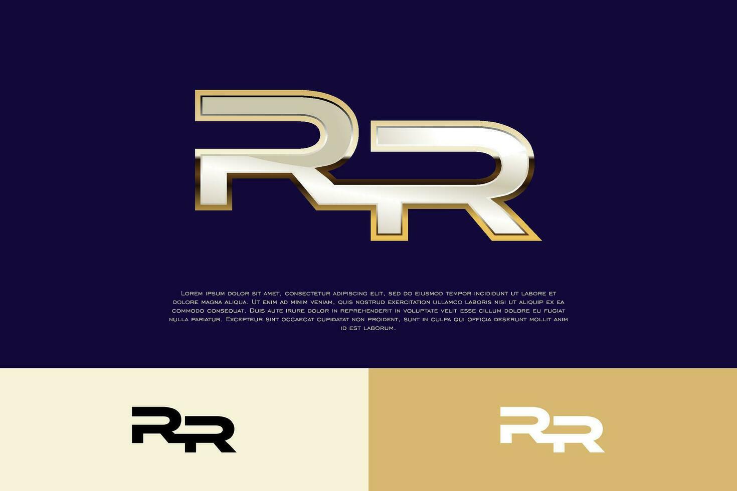 rr initiale moderne luxe logo modèle pour affaires vecteur