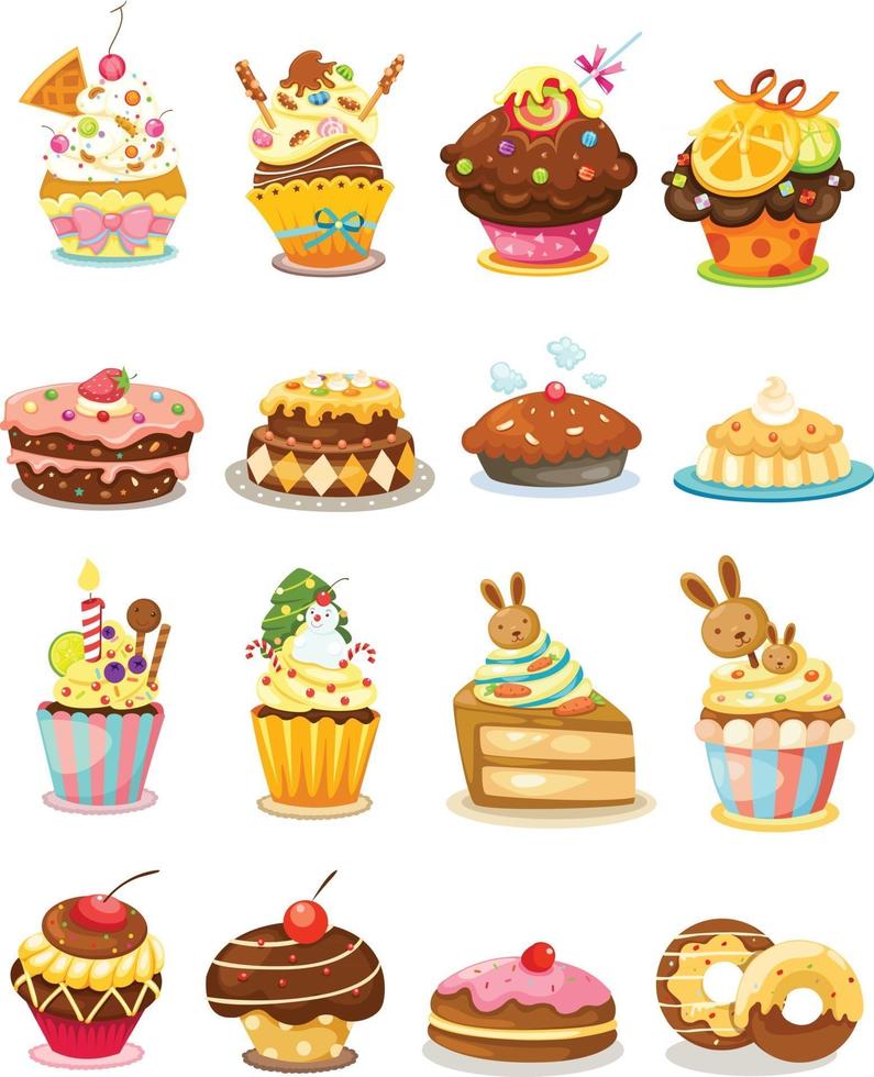 illustration du vecteur de cupcake ensemble isolé